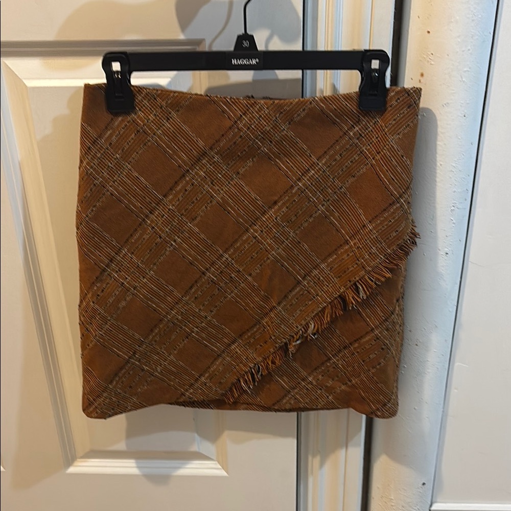 SHEIN Brown Plaid Pencil Skirt